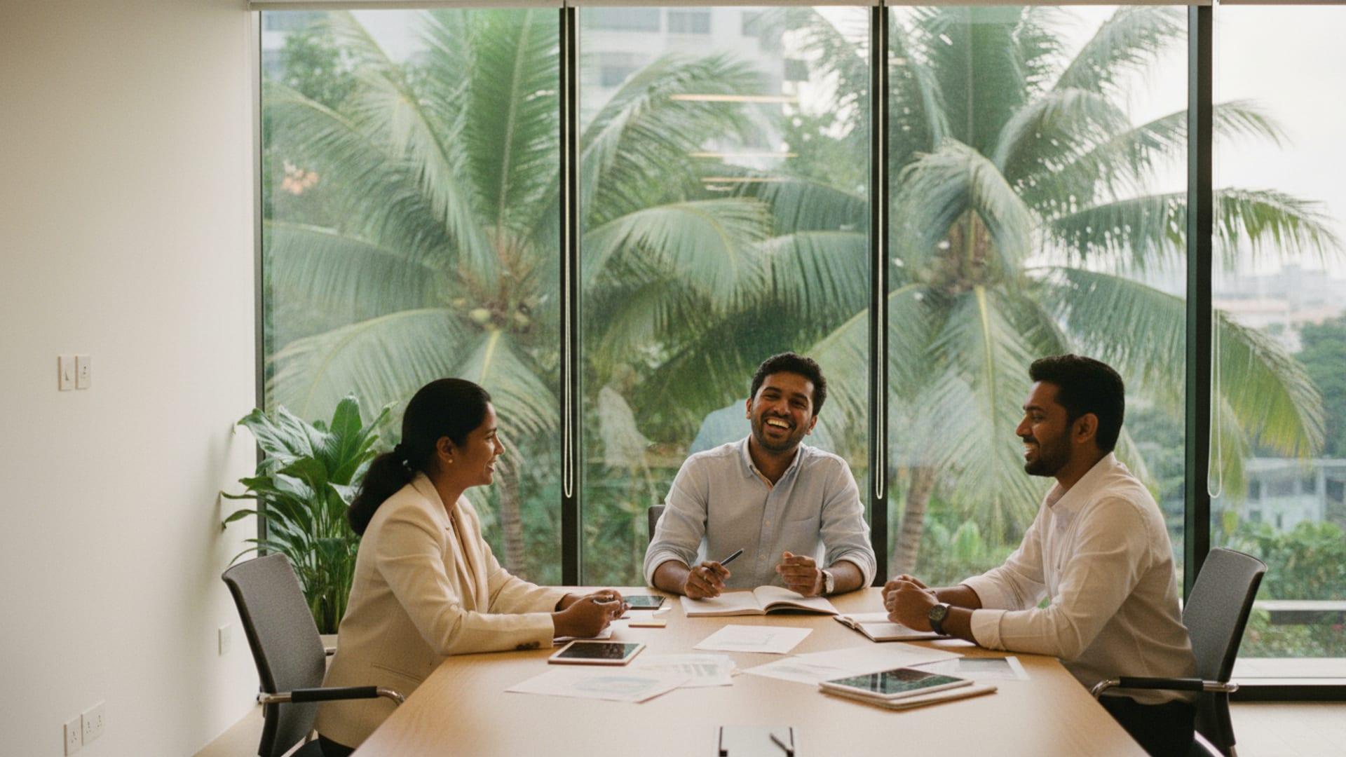 Inspira Worldwide team meeting with a Sri Lankan pharmaceutical manufacturing partner